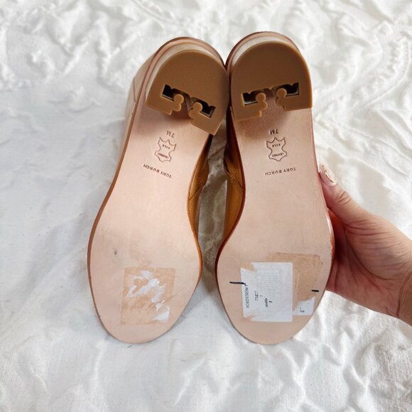 Tory Burch Brooke Stamped Heel Leather Bootie Size 7 New - Picture 9 of 9